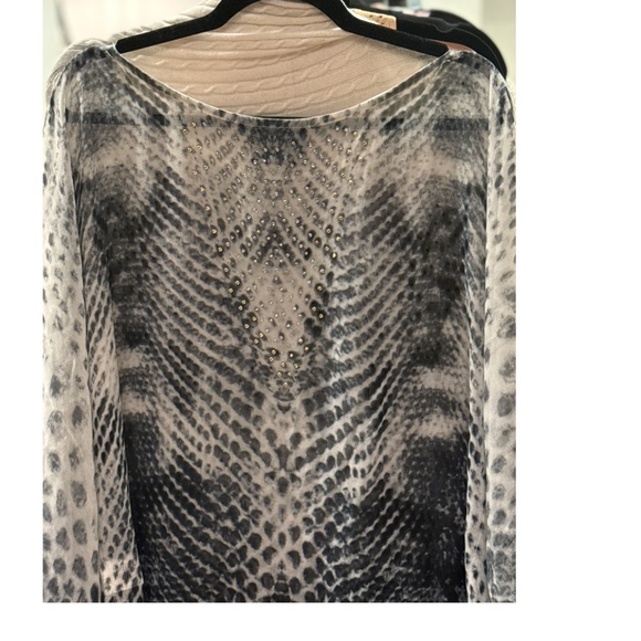 ASA Kaftan - blues/greys/black with crystals - elegant lightweight kaftan O/S - Picture 7 of 12